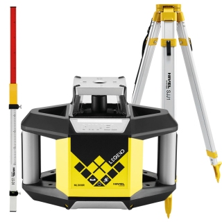 Nivel System NL300R Digital + statyw SJJ1 + łata LS-24 - laser obrotowy czerwony 500 m z cyfrowym czujnikiem RD300R