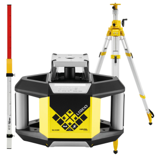 Nivel System NL320R Digital + statyw SJJ32 + łata LS-24 - laser obrotowy czerwony 500 m ze spadkami X/Y i cyfrowym czujnikiem RD300R