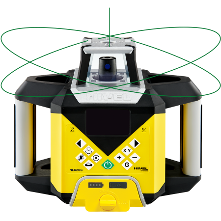 Nivel System NL620G Digital + statyw SJJ1 + łata LS-24 - zielony laser obrotowy 600 m ze spadkami X/Y i cyfrowym czujnikiem RD600 Digital