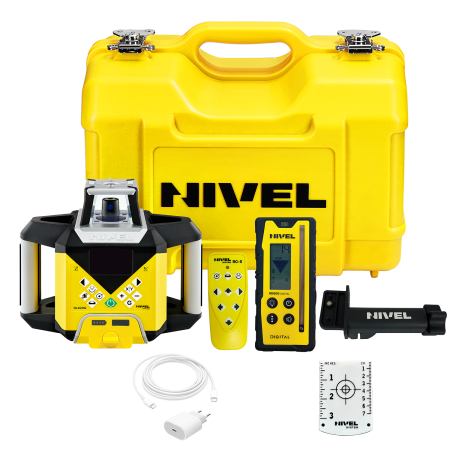 Nivel System NL620G Digital + statyw SJJ1 + łata LS-24 - zielony laser obrotowy 600 m ze spadkami X/Y i cyfrowym czujnikiem RD600 Digital