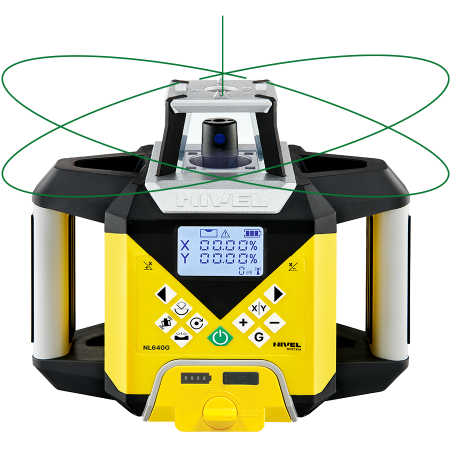 Nivel System NL640G Digital + statyw SJJ1 + łata LS-24 - zielony laser obrotowy 600 m z cyfrowymi spadkami X/Y i czujnikiem RD600 Digital